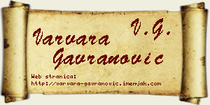 Varvara Gavranović vizit kartica